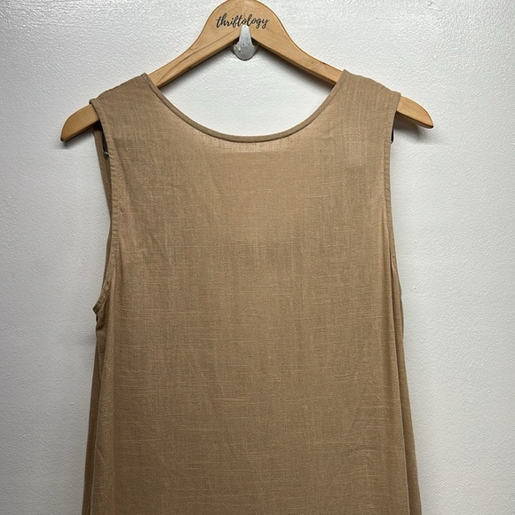 Petal + Pup Yardlee Jumpsuit Linen Sleeveless Pockets Open Back Tan New Size 4 - Picture 5 of 9